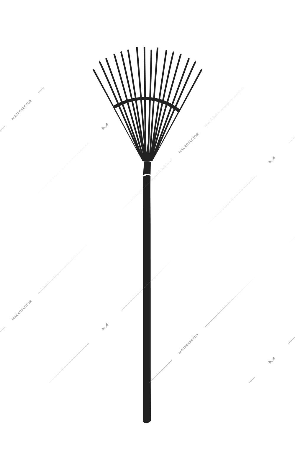 Garden tools composition with isolated black icon of gardening appliance on blank background vector illustration