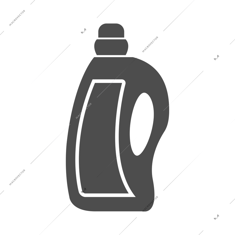 Cleaning composition with isolated black image of housework equipment on blank background vector illustration