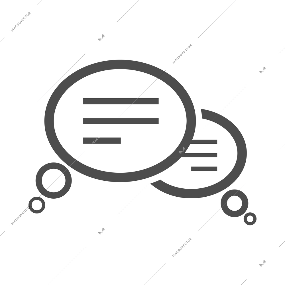 Chat composition with isolated monochrome pictogram bubble icon for internet communication vector illustration