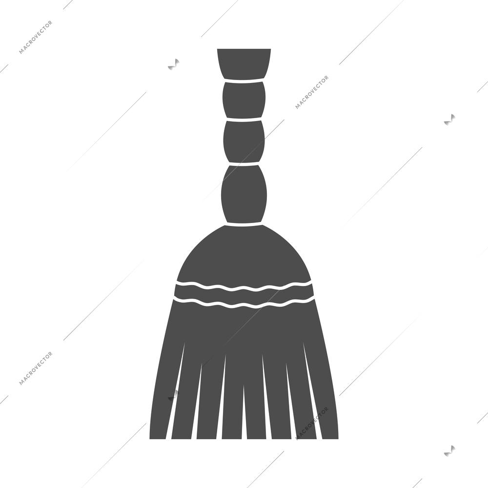 Cleaning composition with isolated black image of housework equipment on blank background vector illustration