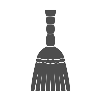 Cleaning composition with isolated black image of housework equipment on blank background vector illustration