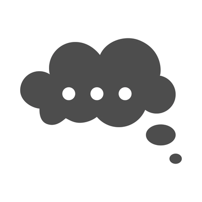 Chat composition with isolated monochrome pictogram bubble icon for internet communication vector illustration