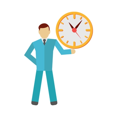 Time management color composition with isolated conceptual icon on blank background vector illustration