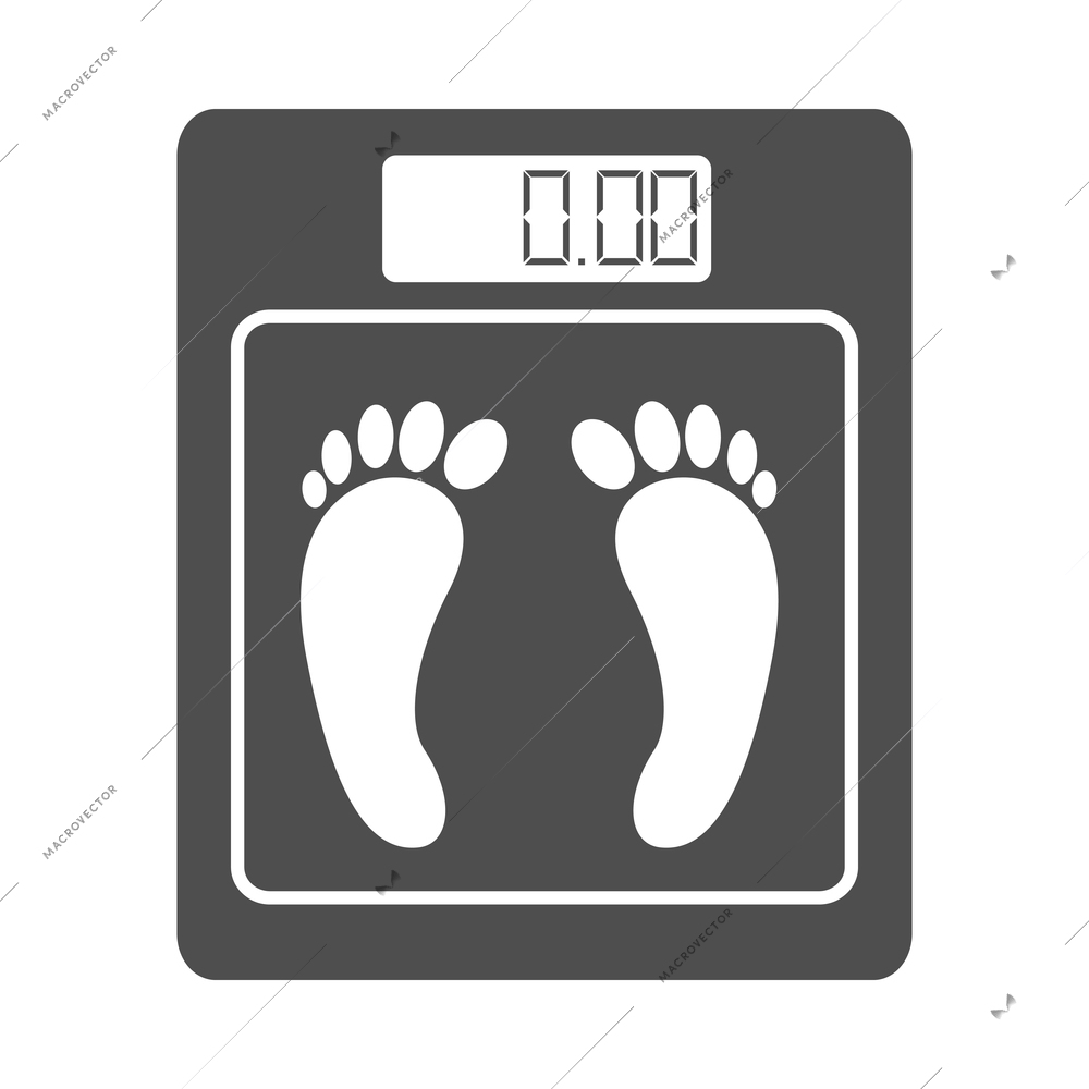 Scales weight composition with monochrome icon of measurement appliance isolated on blank background vector illustration