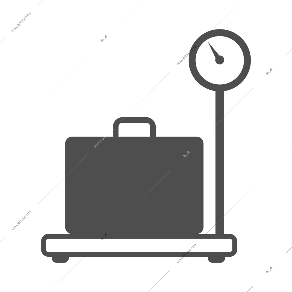 Scales weight composition with monochrome icon of measurement appliance isolated on blank background vector illustration