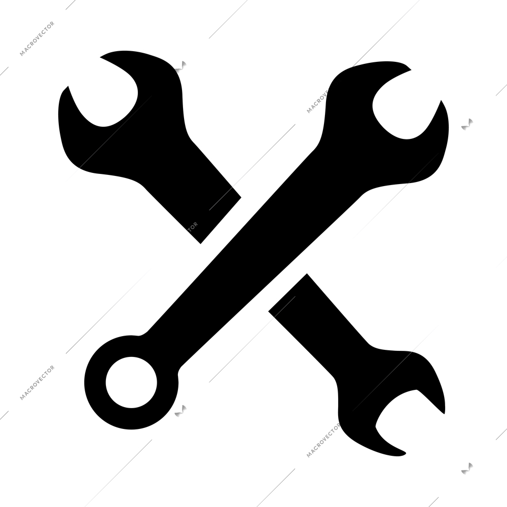 Tools black composition with isolated monochrome silhouette image of maintenance repair instrument vector illustration