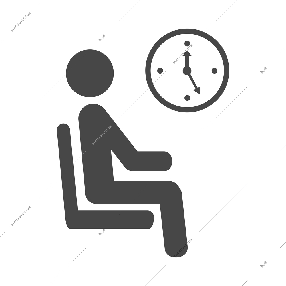 Airport composition with isolated monochrome silhouette icon on blank background vector illustration