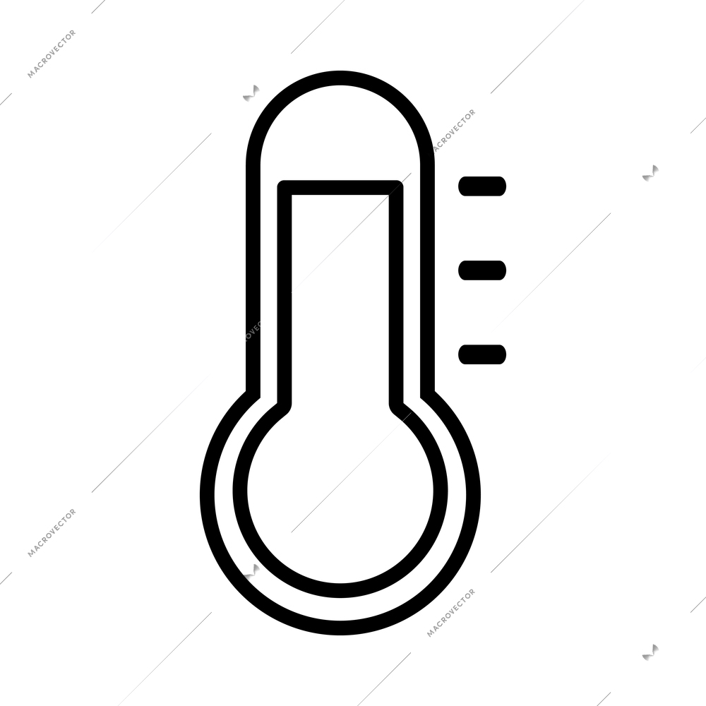 Weather outline composition with contour forecast symbol pictogram isolated on blank background vector illustration