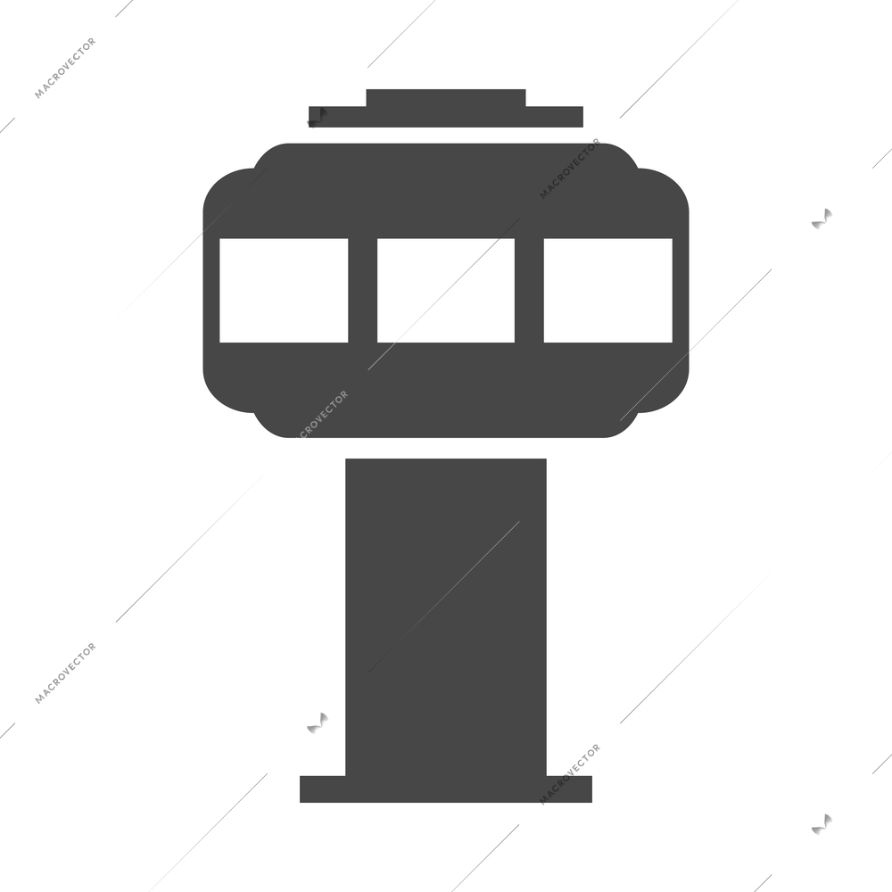 Airport composition with isolated monochrome silhouette icon on blank background vector illustration