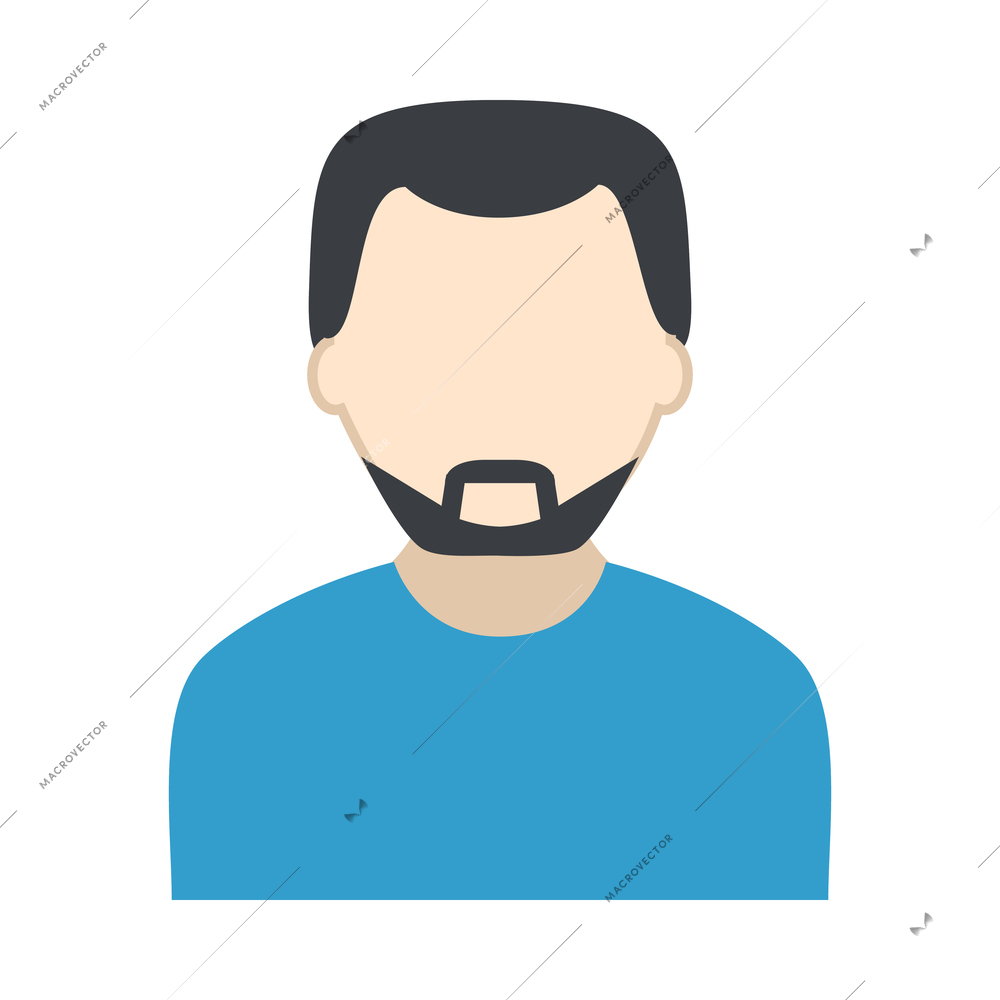 Avatar flat composition with colorful faceless human character on blank background vector illustration