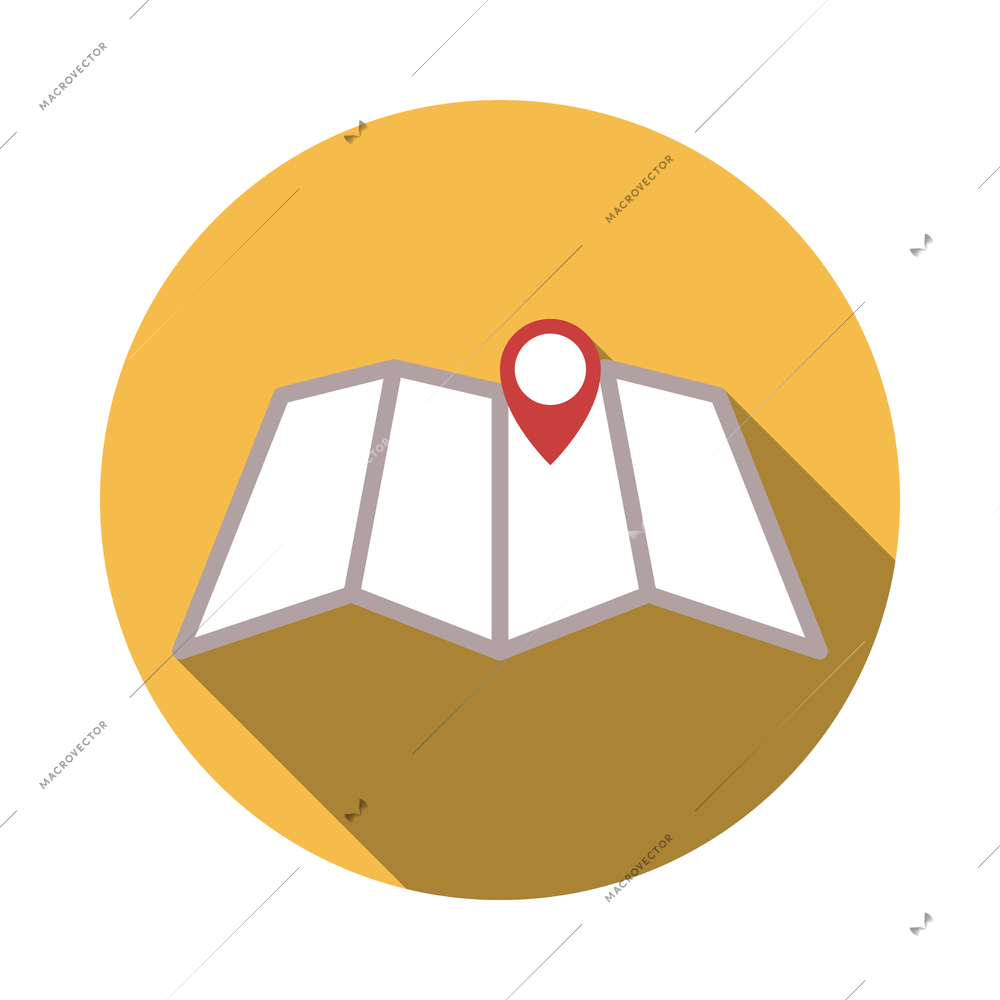 Navigation flat round composition with icon inside colorful circle frame on blank background vector illustration