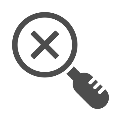 Magnifying glass composition with flat monochrome icon of hand lens with search pictogram vector illustration