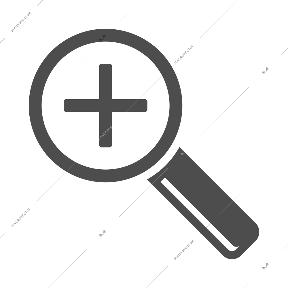 Magnifying glass composition with flat monochrome icon of hand lens with search pictogram vector illustration