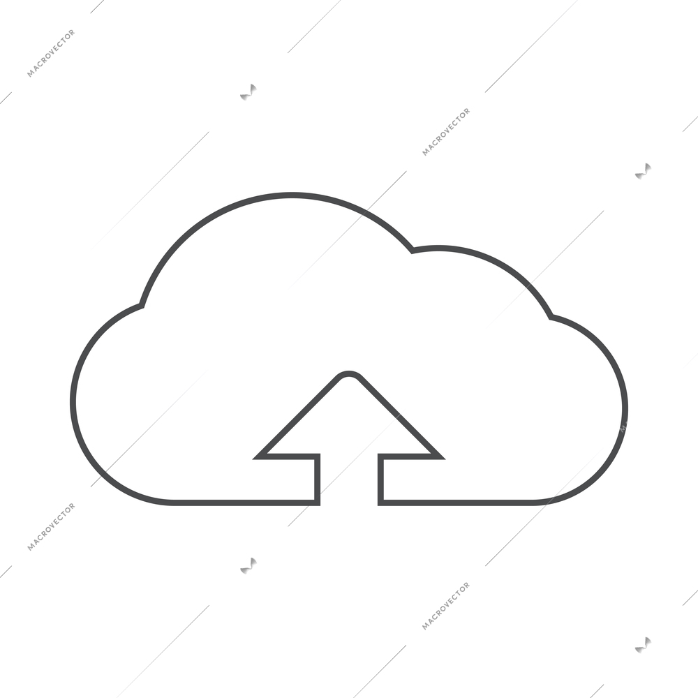 Hosting outline composition with isolated contour icon of network infrastructure elements vector illustration