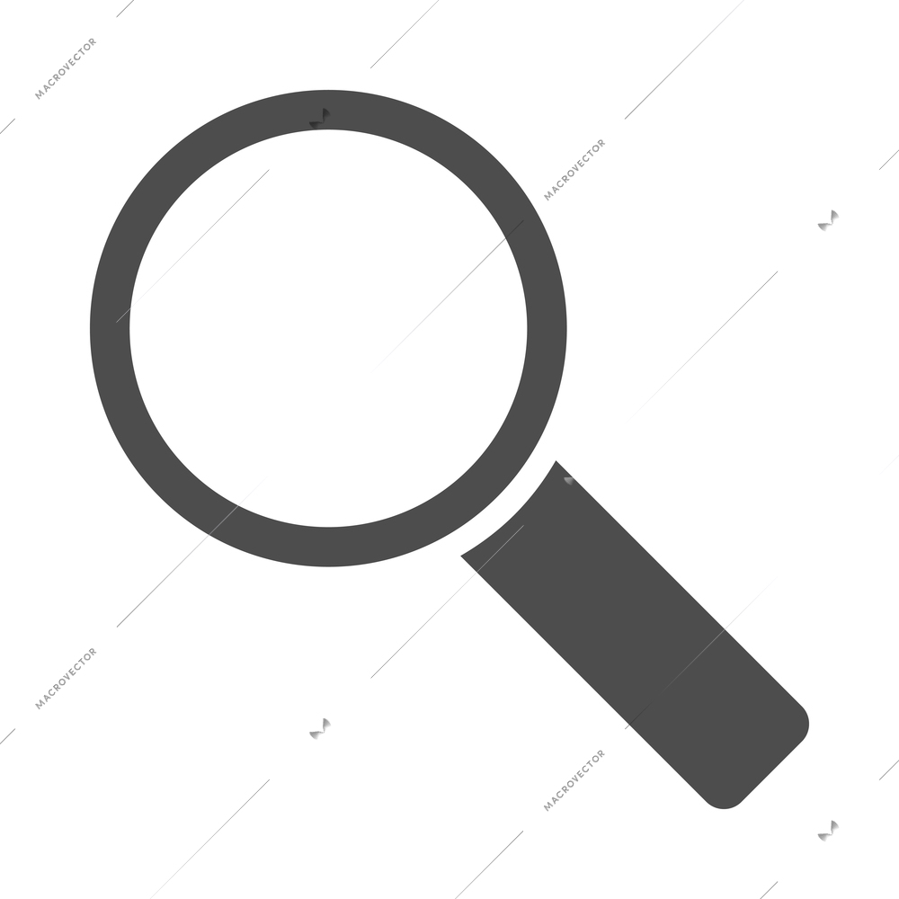 Magnifying glass composition with flat monochrome icon of hand lens with search pictogram vector illustration