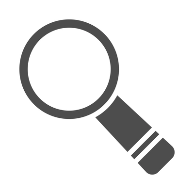 Magnifying glass composition with flat monochrome icon of hand lens with search pictogram vector illustration