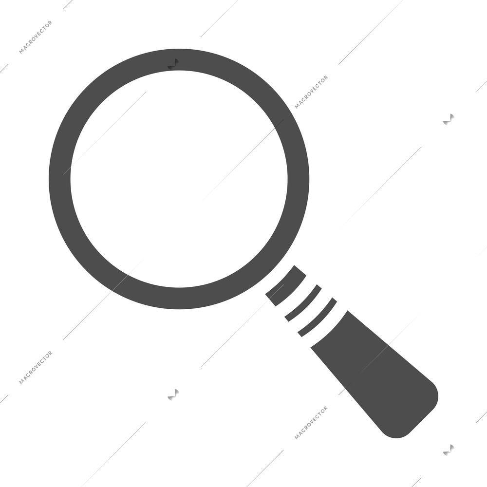 Magnifying glass composition with flat monochrome icon of hand lens with search pictogram vector illustration