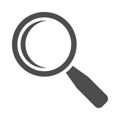 Magnifying glass composition with flat monochrome icon of hand lens with search pictogram vector illustration