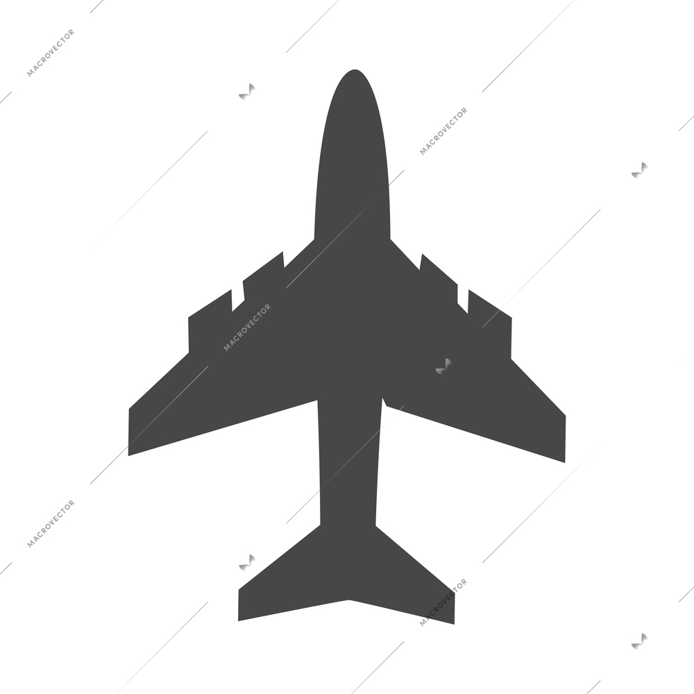 Airport composition with isolated monochrome silhouette icon on blank background vector illustration