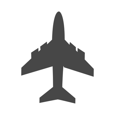 Airport composition with isolated monochrome silhouette icon on blank background vector illustration