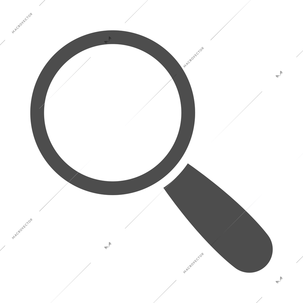 Magnifying glass composition with flat monochrome icon of hand lens with search pictogram vector illustration