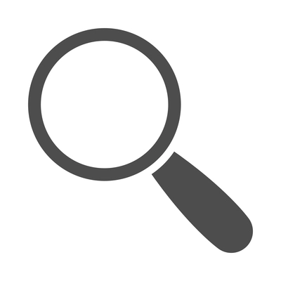 Magnifying glass composition with flat monochrome icon of hand lens with search pictogram vector illustration