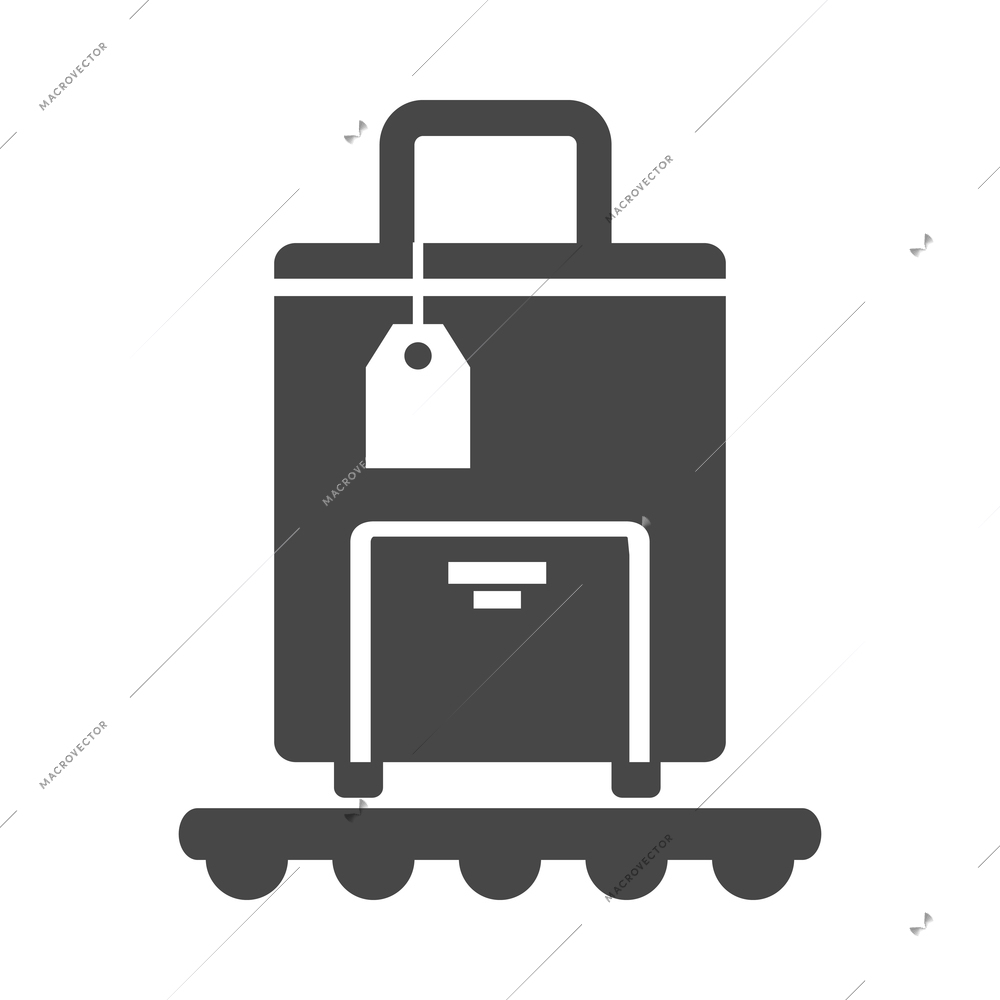 Airport composition with isolated monochrome silhouette icon on blank background vector illustration
