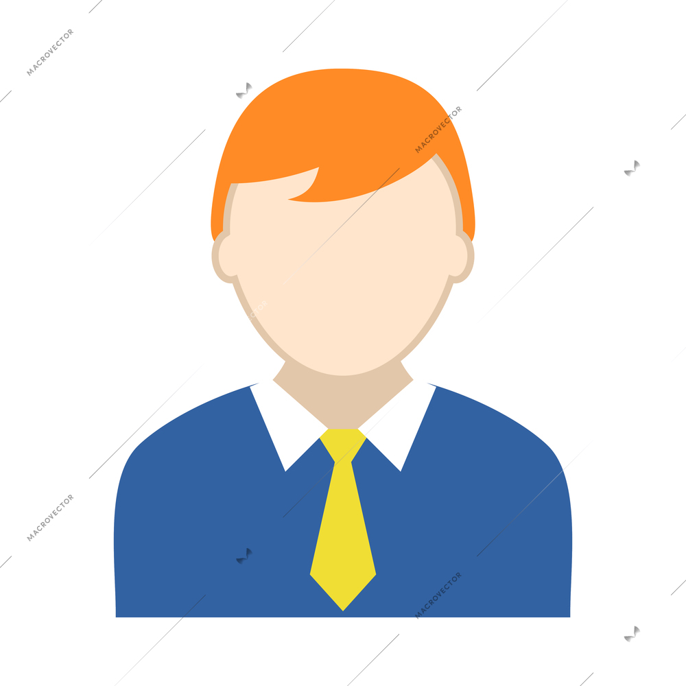 Avatar flat composition with colorful faceless human character on blank background vector illustration