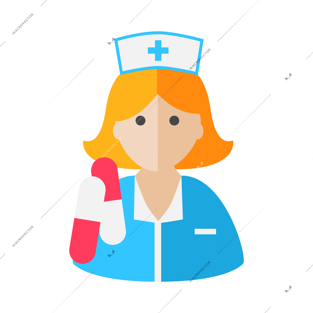 Medical composition with simplified flat human character of medical specialist in uniform vector illustration