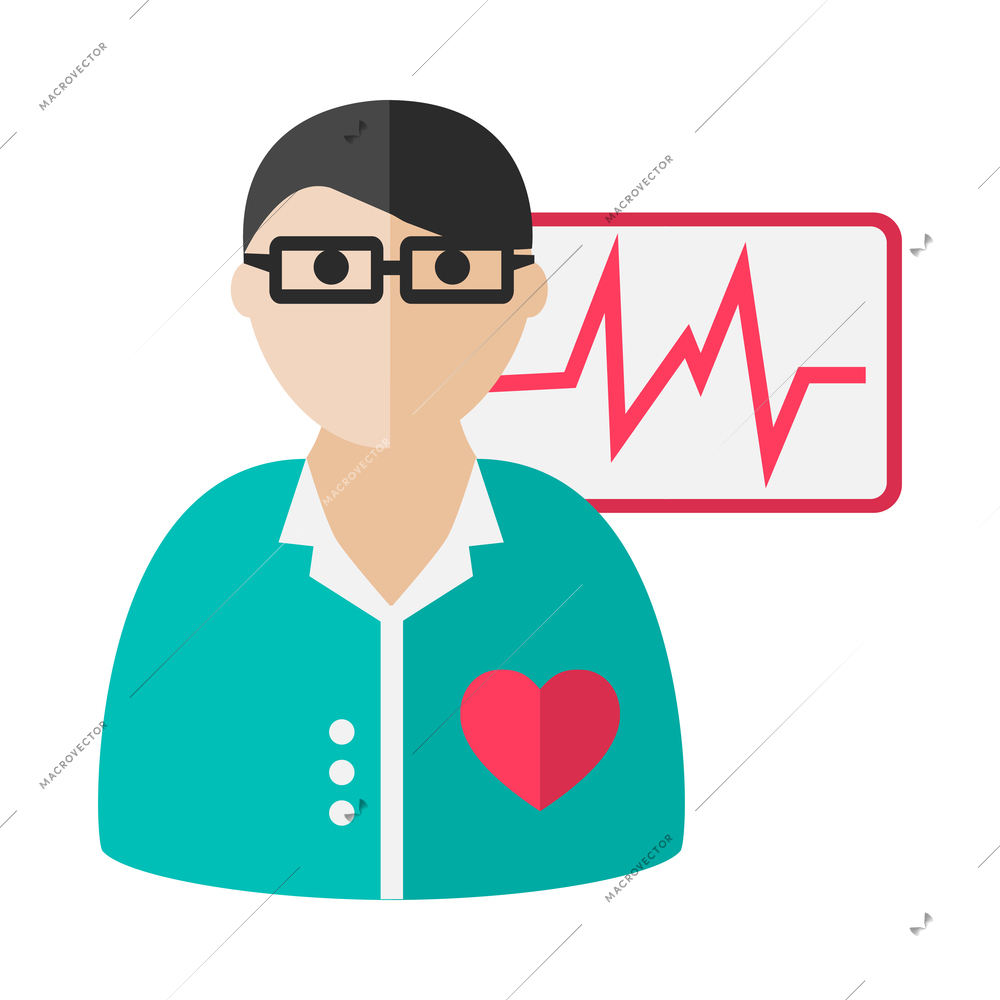 Medical composition with simplified flat human character of medical specialist in uniform vector illustration