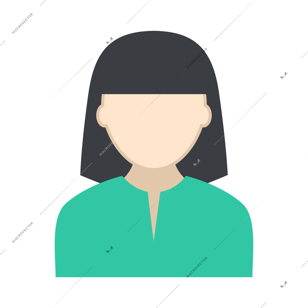 Avatar flat composition with colorful faceless human character on blank background vector illustration