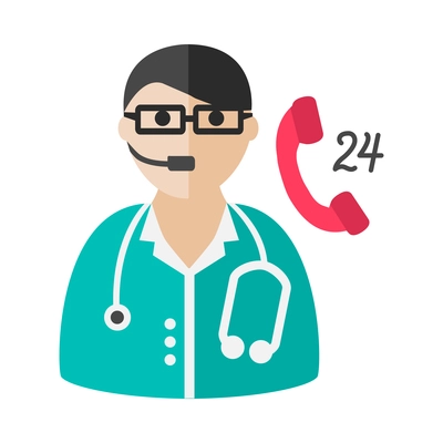 Medical composition with simplified flat human character of medical specialist in uniform vector illustration