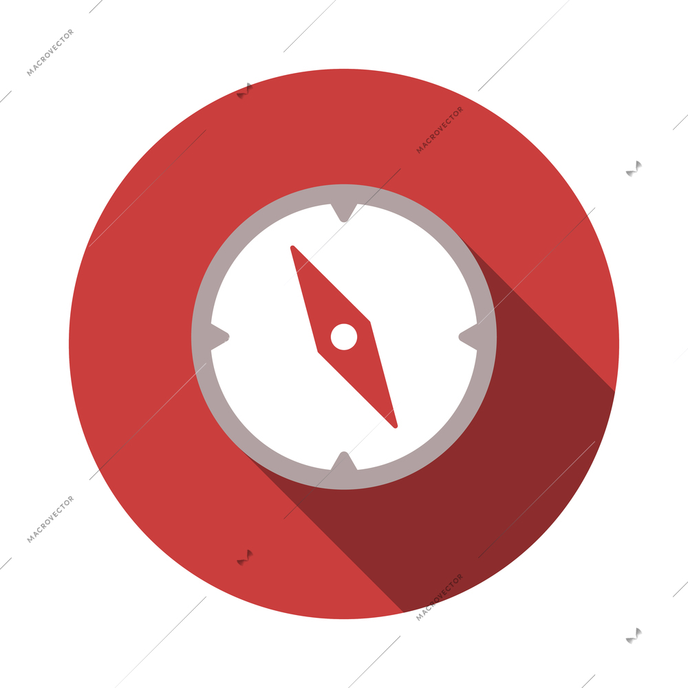 Navigation flat round composition with icon inside colorful circle frame on blank background vector illustration