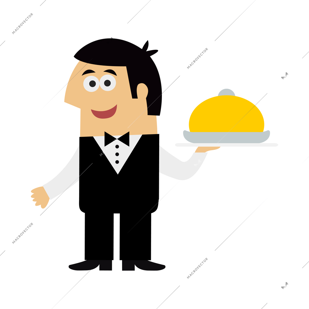 Oscar profession composition with doodle style male character wearing professional uniform vector illustration