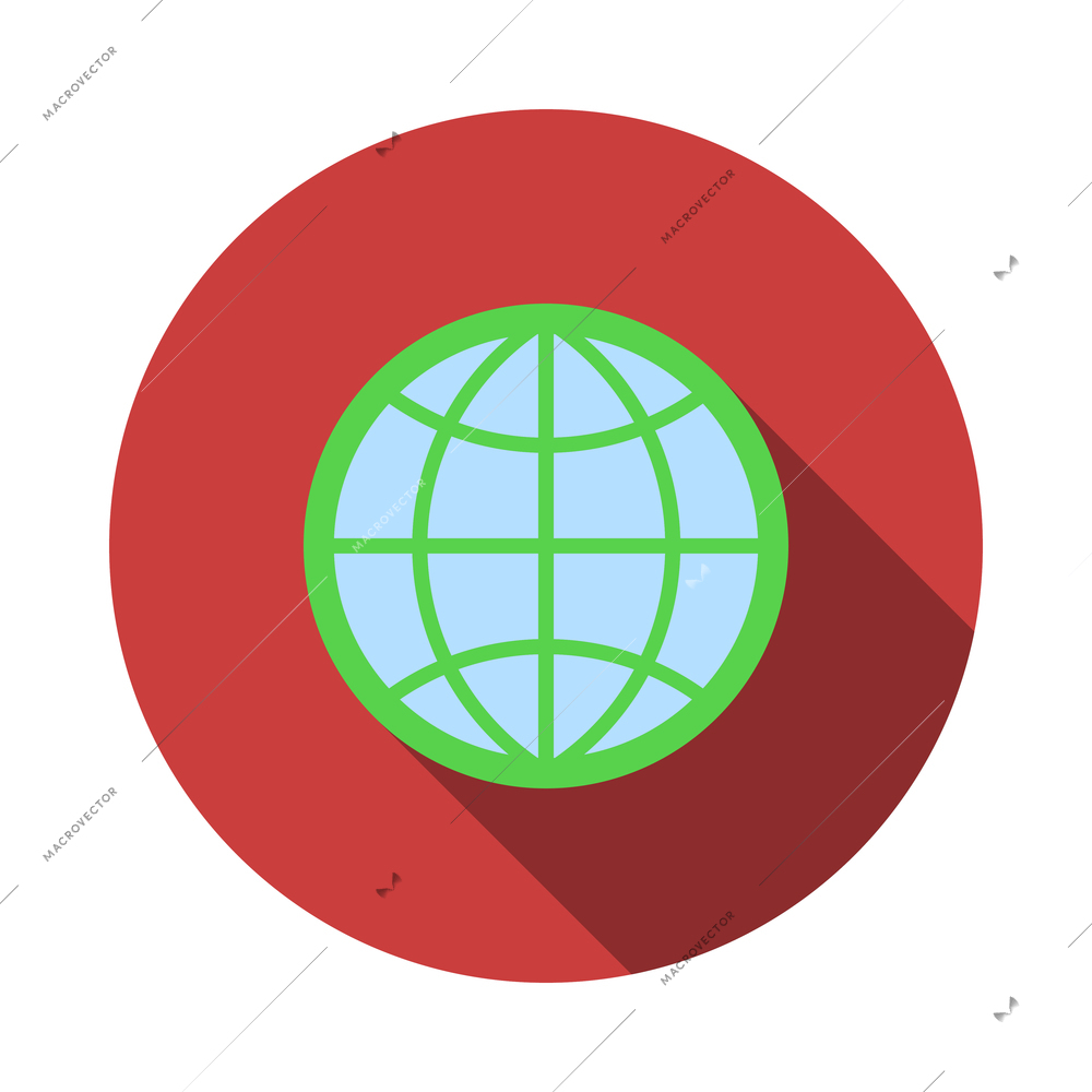 Navigation flat round composition with icon inside colorful circle frame on blank background vector illustration