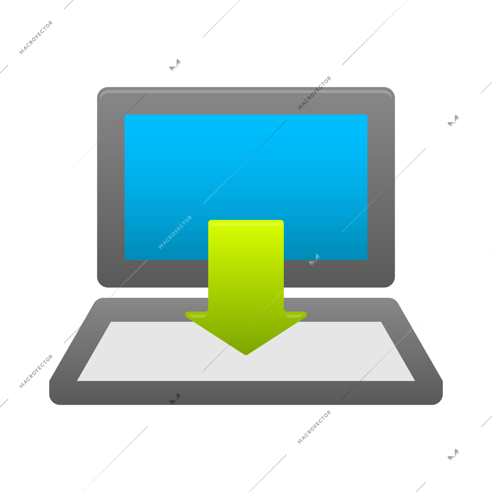 Internet download glossy composition with isolated pictogram icon with colorful arrow vector illustration