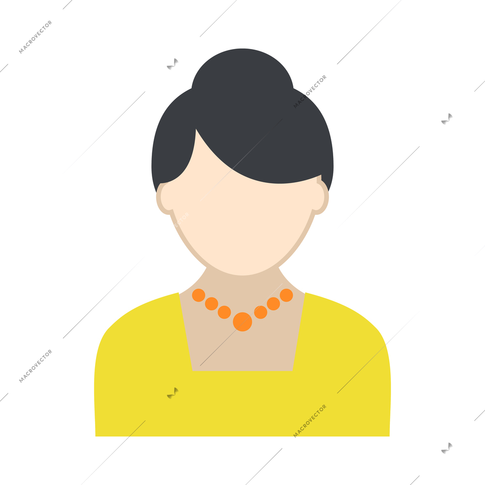 Avatar flat composition with colorful faceless human character on blank background vector illustration