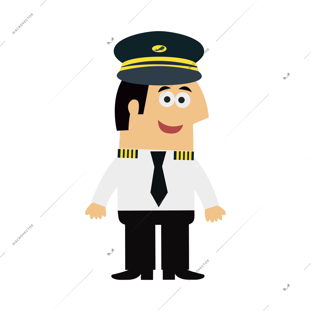 Oscar profession composition with doodle style male character wearing professional uniform vector illustration