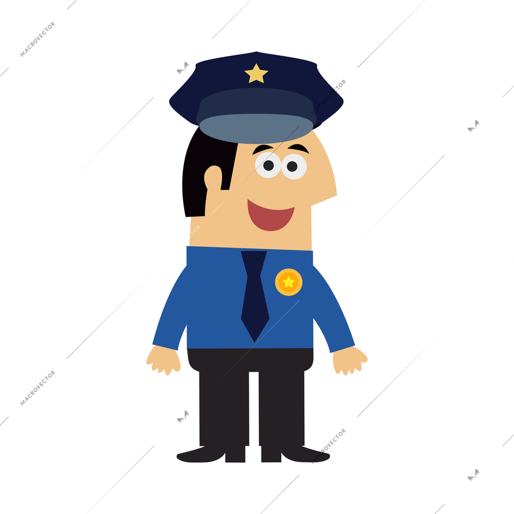 Oscar profession composition with doodle style male character wearing professional uniform vector illustration