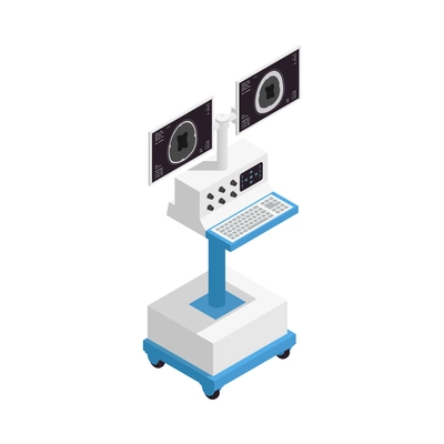 Neurology and neural surgery isometric composition with medical innovations isolated image vector illustration