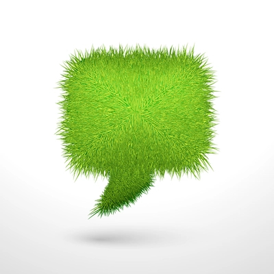 Green grass bubble blob isolated vector illustration