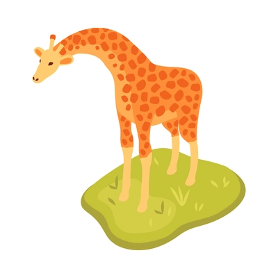 Isometric zoo composition with isolated animal park image on blank background vector illustration