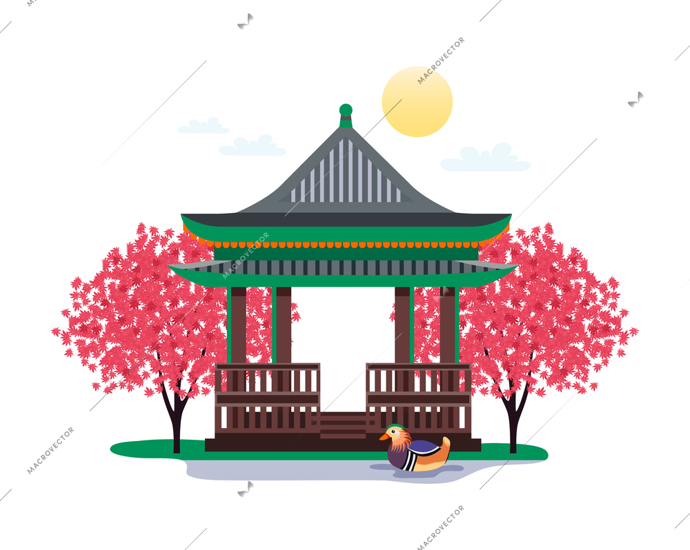 South korea tourism composition with colorful images isolated on blank background vector illustration