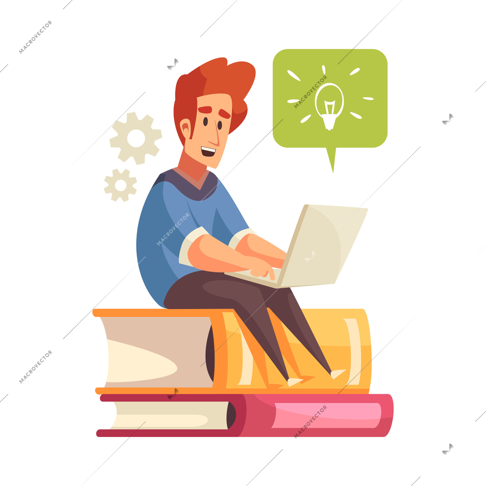 Online video training education learning courses composition with doodle style images on blank background vector illustration