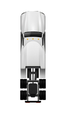 Special vehicles top view realistic composition with isolated image of car view from above vector illustration