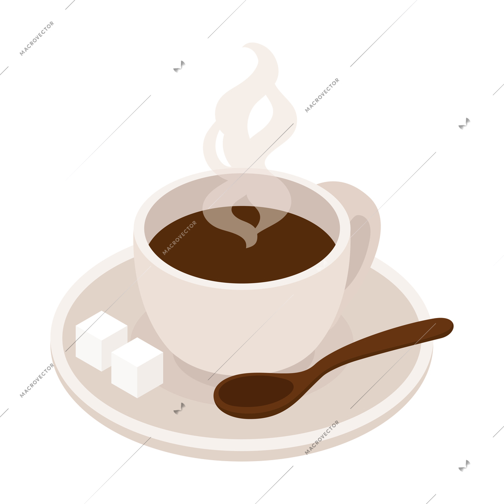 Isometric coffee house barista composition with isolated coffeeshop image on blank background vector illustration