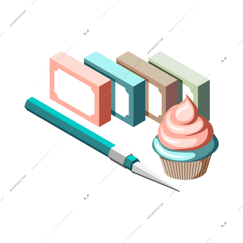 Hobby crafts isometric composition with isolated images of professional crafting tools on blank background vector illustration