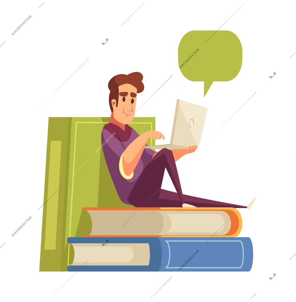 Online courses composition with doodle style images of books supplies and electronic gadgets vector illustration