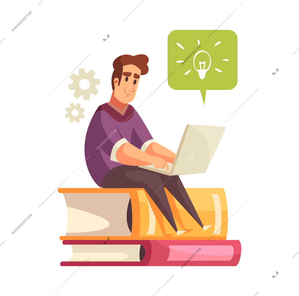 Online courses composition with doodle style images of books supplies and electronic gadgets vector illustration