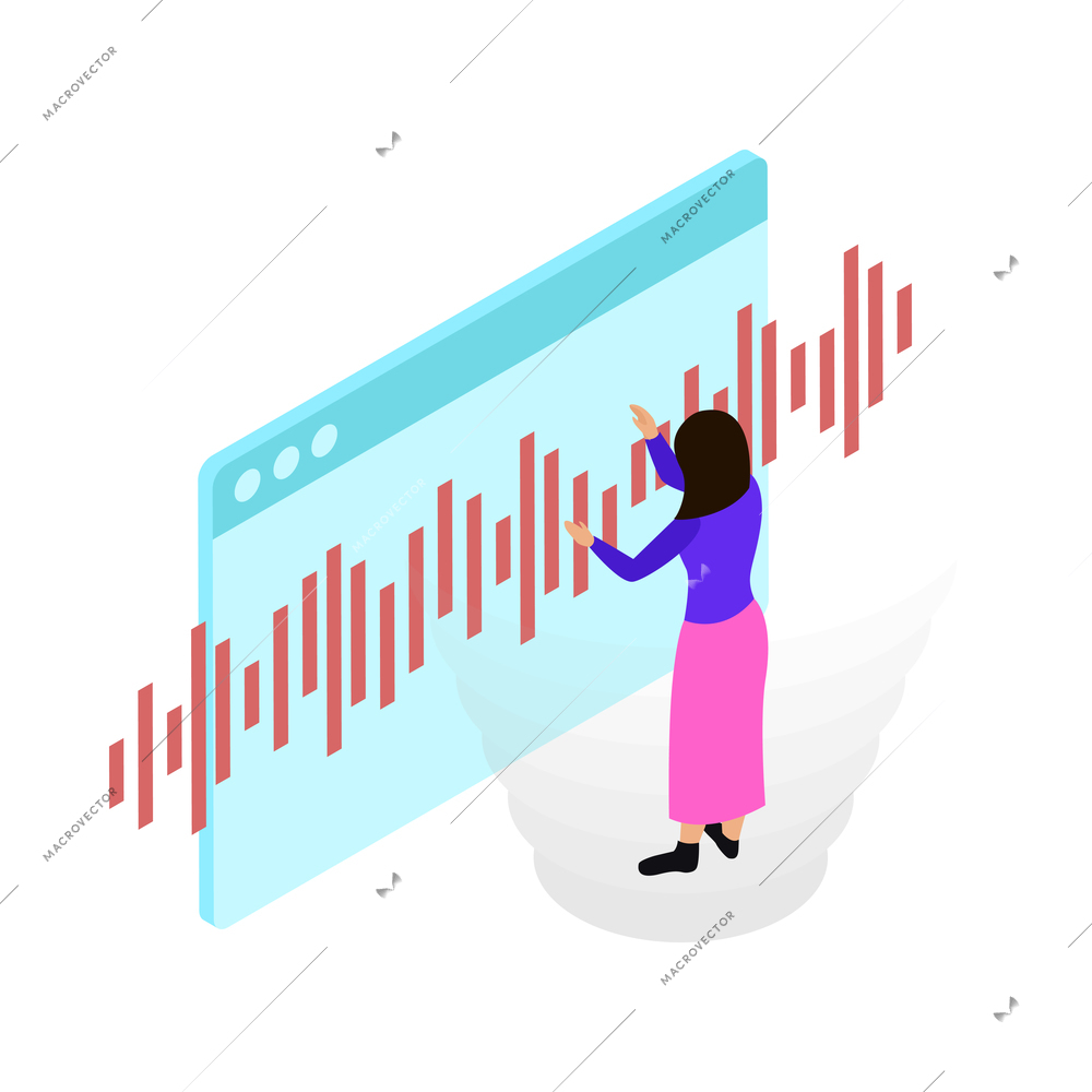 Voice control isometric composition with people controlling smart devices with speak commands vector illustration